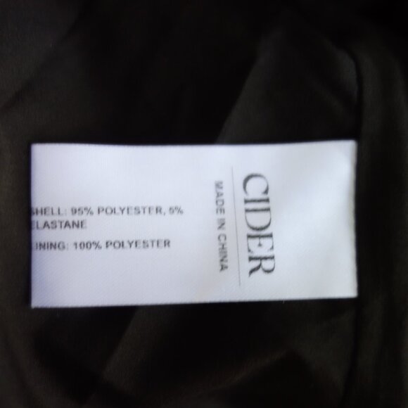 NWT CIDER V-Neck Gold Tone Button Ruffle Hem Black Mini Dress – L - Picture 11 of 12